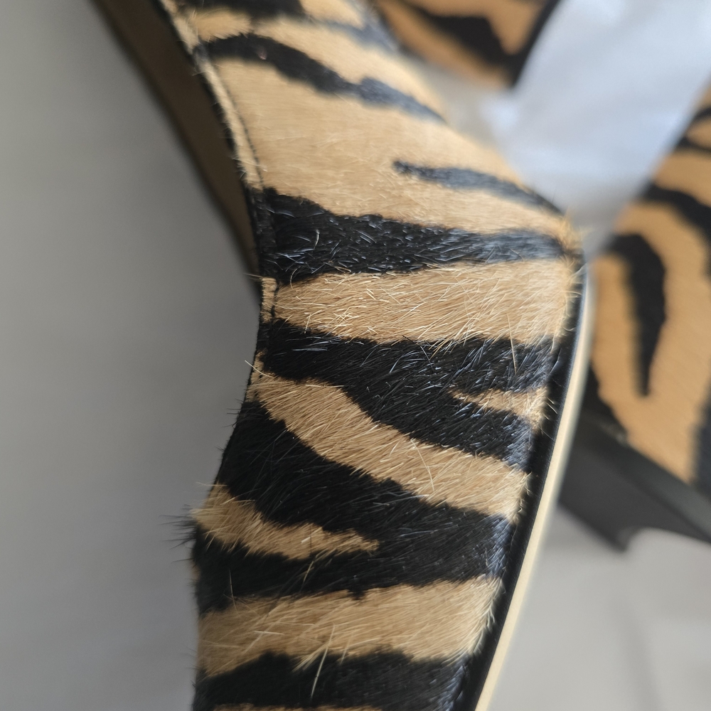 Marc Fisher Black and Tan Animal Print Heels - Picture 4 of 7